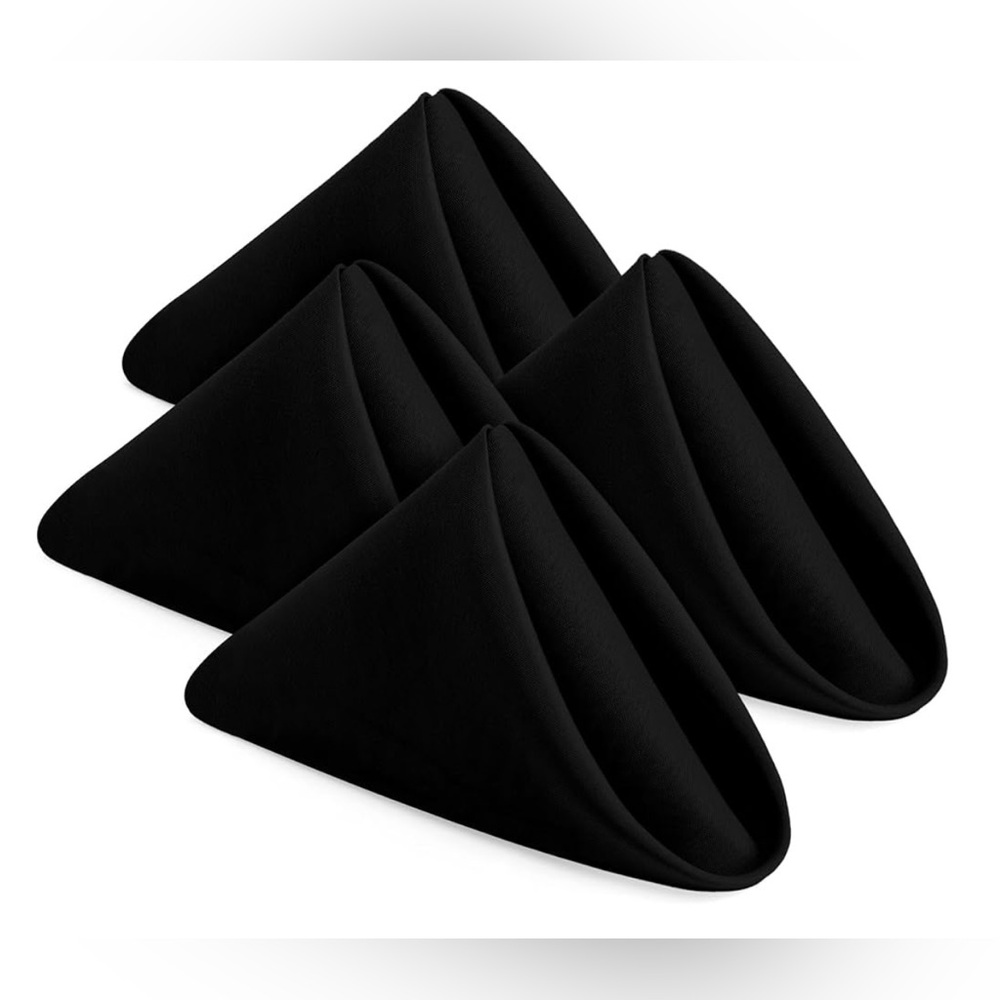 Set of 24 Black Cloth Napkins